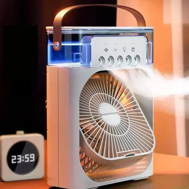 3-in-1 Portable Air Cooler Fan | Humidifier, LED Night Light & USB Powered