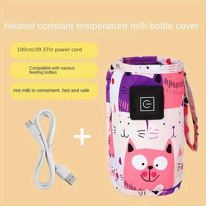 Portable USB Baby Bottle Warmer | Insulated Travel Bag & Heat Preservation