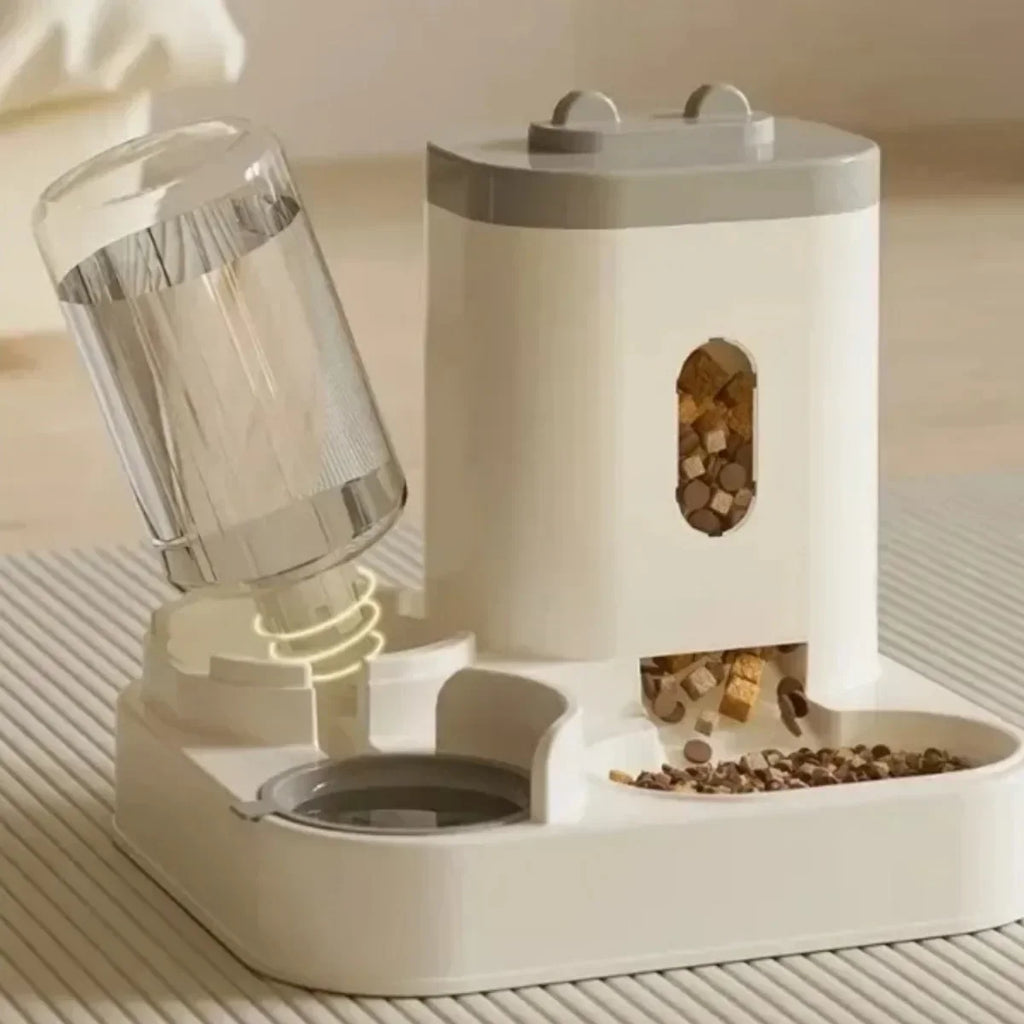 Automatic Pet Feeder & Water Fountain | Large Capacity, No Power Needed