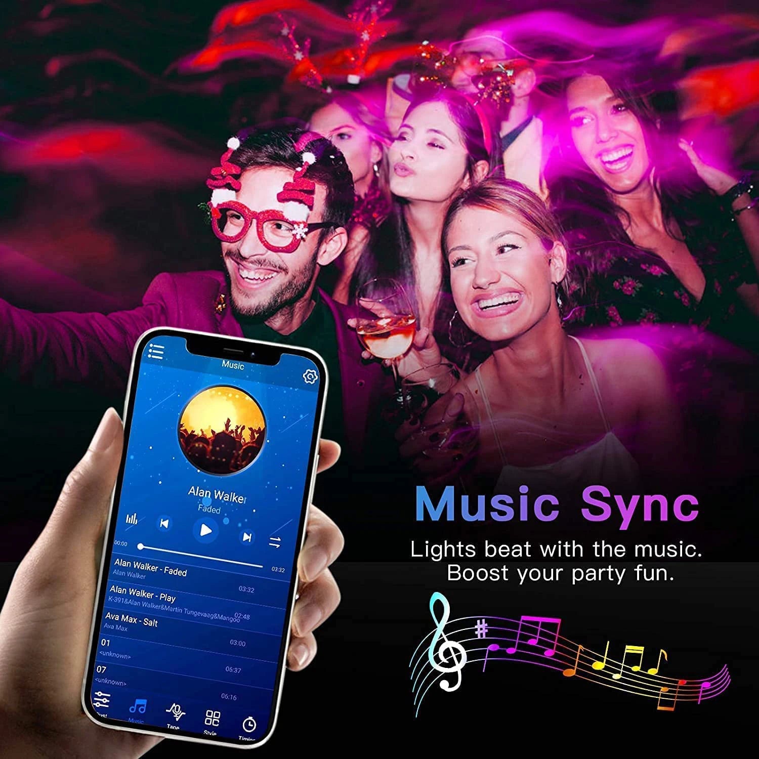 RGB LED Strip Lights | Music Sync, App & Remote Control, Color Changing