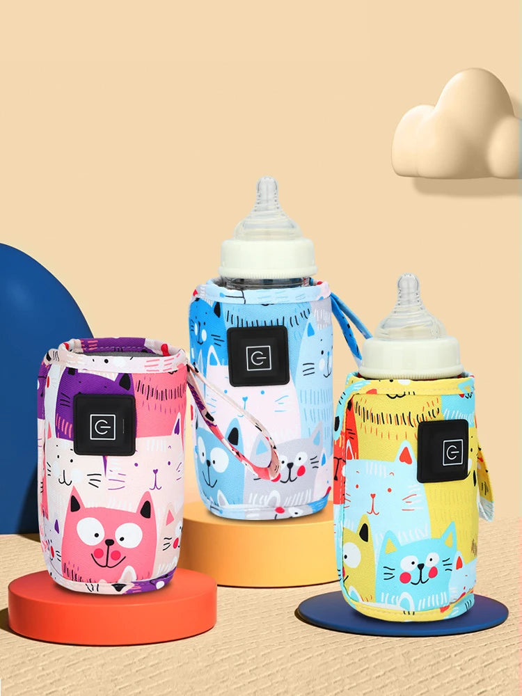 Portable USB Baby Bottle Warmer | Insulated Travel Bag & Heat Preservation