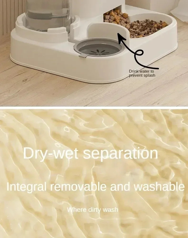 Automatic Pet Feeder & Water Fountain | Large Capacity, No Power Needed