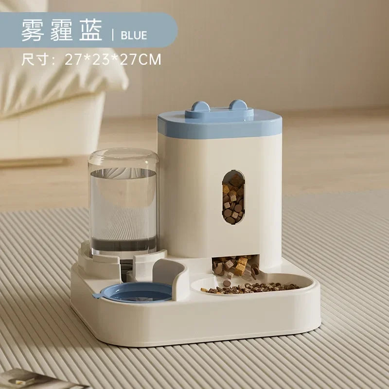 Automatic Pet Feeder & Water Fountain | Large Capacity, No Power Needed