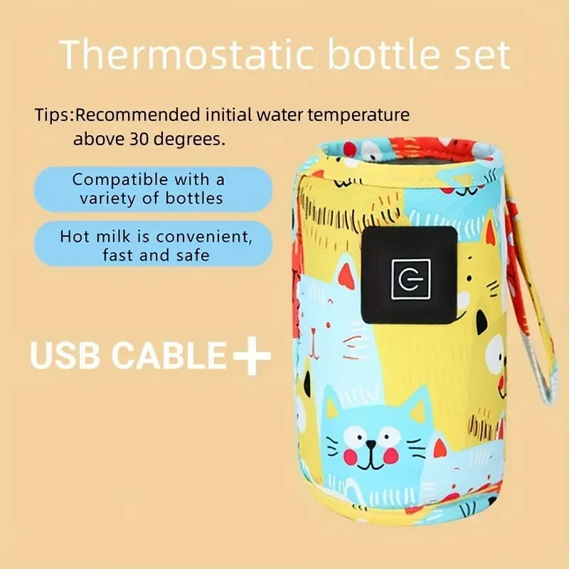Portable USB Baby Bottle Warmer | Insulated Travel Bag & Heat Preservation