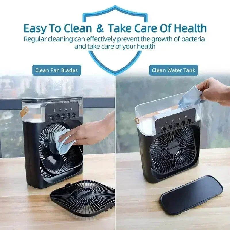 3-in-1 Portable Air Cooler Fan | Humidifier, LED Night Light & USB Powered