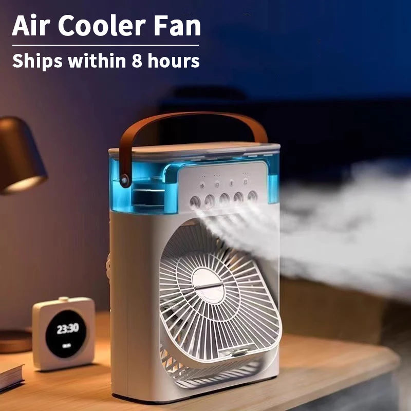 3-in-1 Portable Air Cooler Fan | Humidifier, LED Night Light & USB Powered