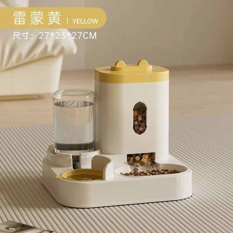 Automatic Pet Feeder & Water Fountain | Large Capacity, No Power Needed