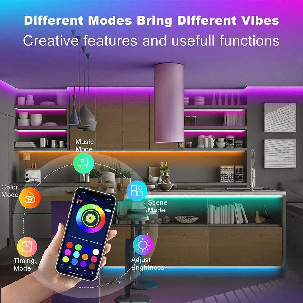 Smart LED Strip Lights | App & Remote Control, RGB Color Changing