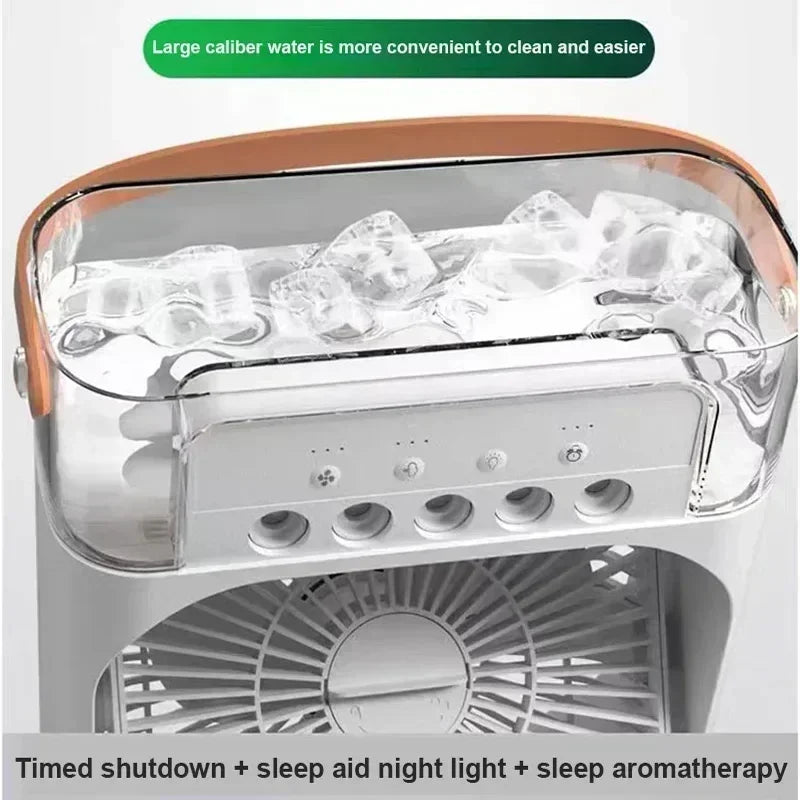3-in-1 Portable Air Cooler Fan | Humidifier, LED Night Light & USB Powered
