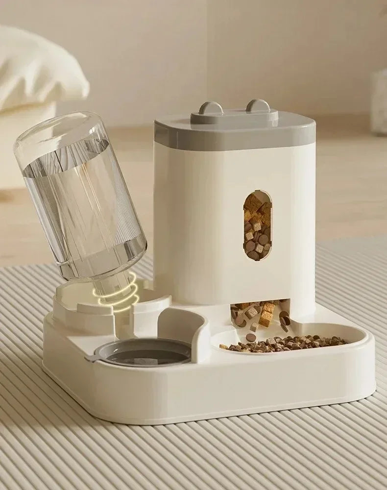 Automatic Pet Feeder & Water Fountain | Large Capacity, No Power Needed