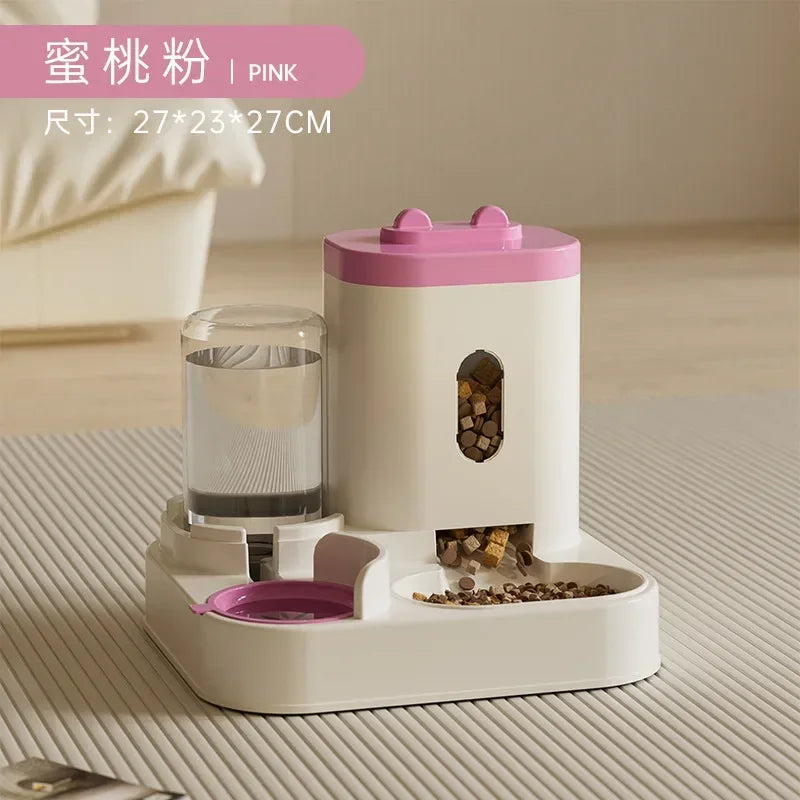 Automatic Pet Feeder & Water Fountain | Large Capacity, No Power Needed