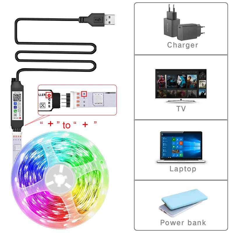 RGB LED Strip Lights | Music Sync, App & Remote Control, Color Changing