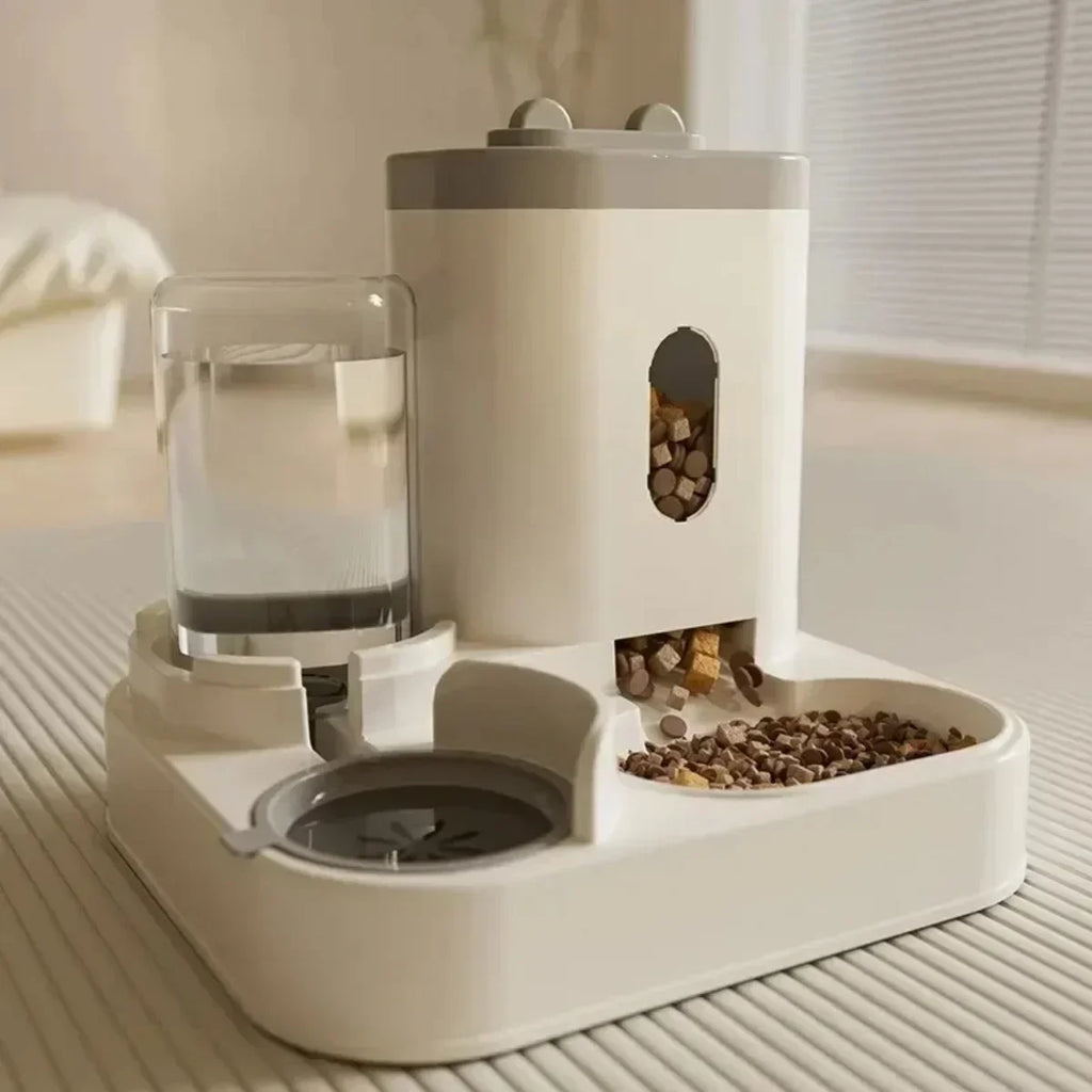 Automatic Pet Feeder & Water Fountain | Large Capacity, No Power Needed