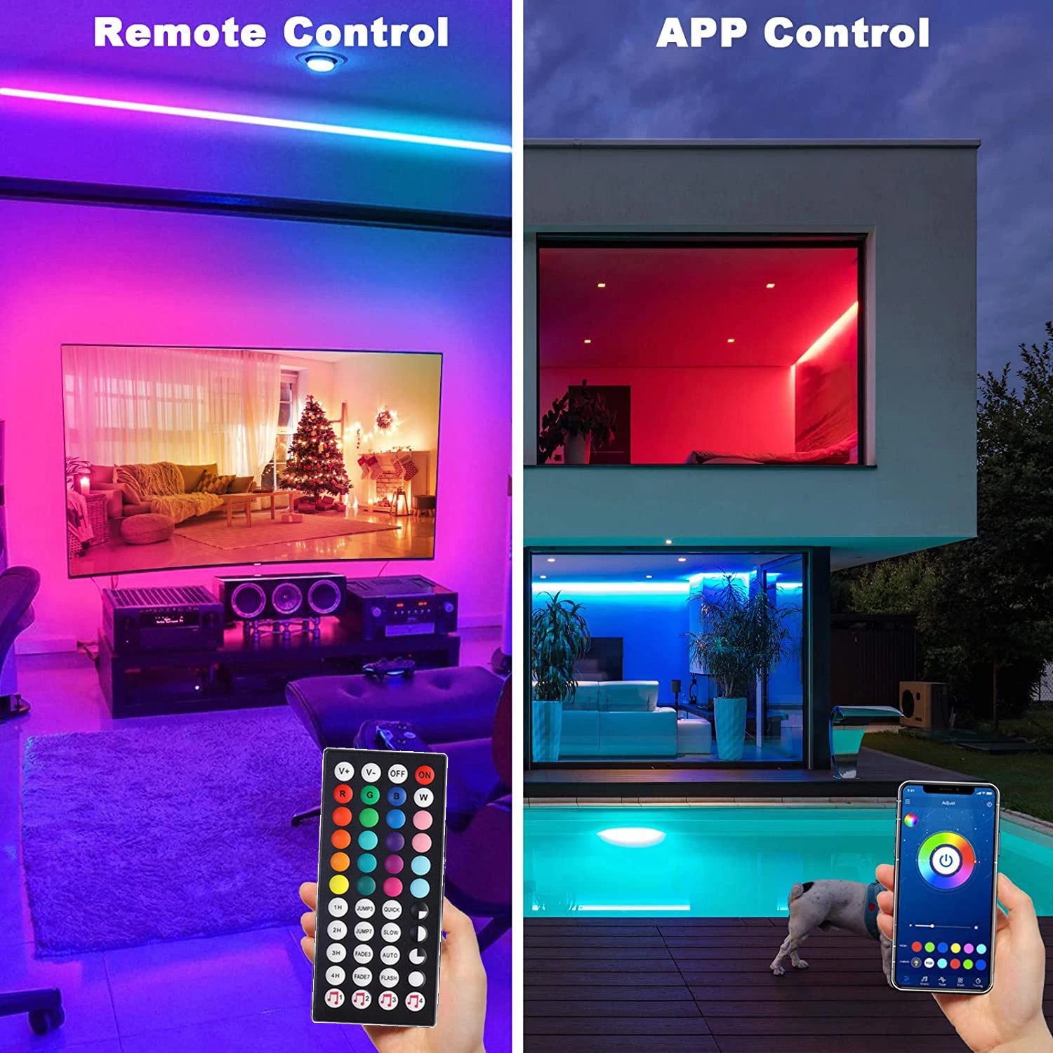 RGB LED Strip Lights | Music Sync, App & Remote Control, Color Changing