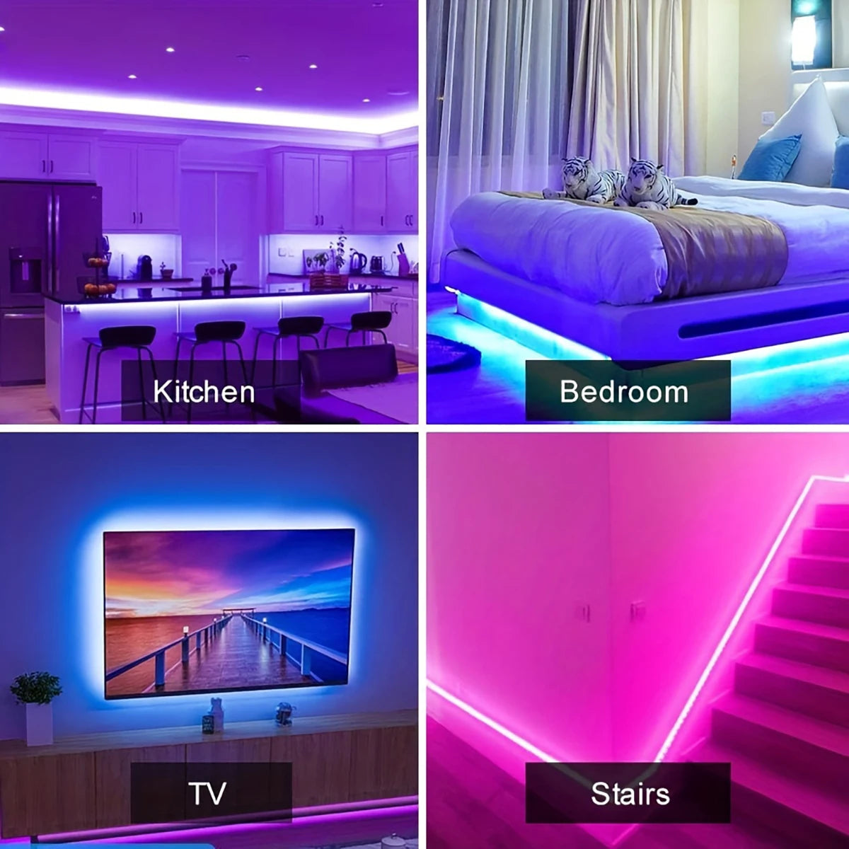 RGB LED Strip Lights | Music Sync, App & Remote Control, Color Changing