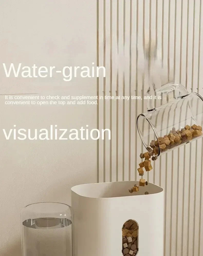 Automatic Pet Feeder & Water Fountain | Large Capacity, No Power Needed