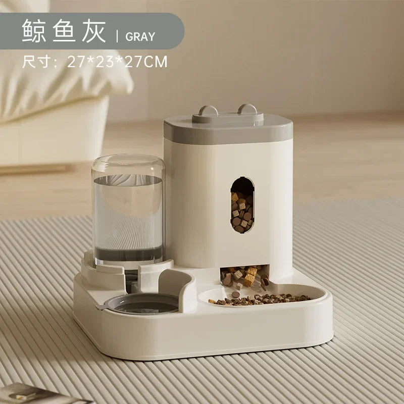 Automatic Pet Feeder & Water Fountain | Large Capacity, No Power Needed