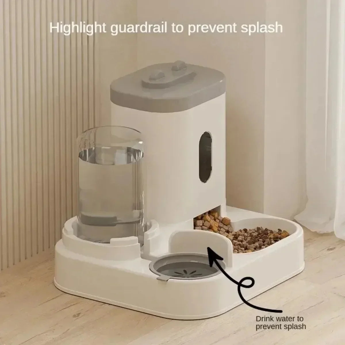 Automatic Pet Feeder & Water Fountain | Large Capacity, No Power Needed