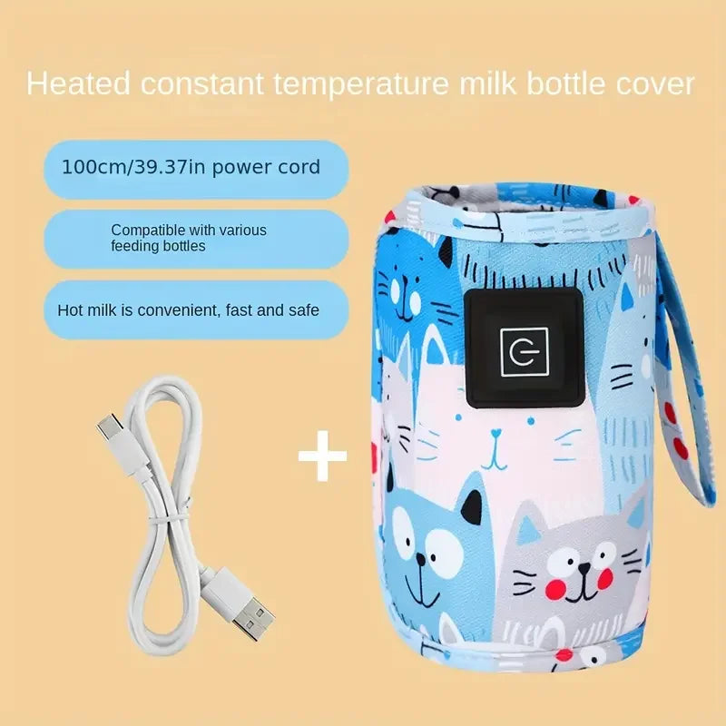 Portable USB Baby Bottle Warmer | Insulated Travel Bag & Heat Preservation