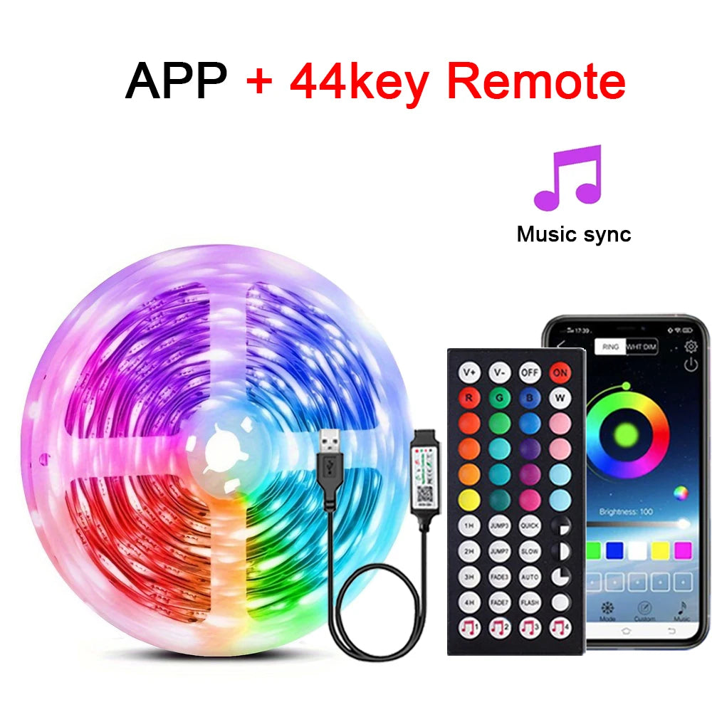 RGB LED Strip Lights | Music Sync, App & Remote Control, Color Changing