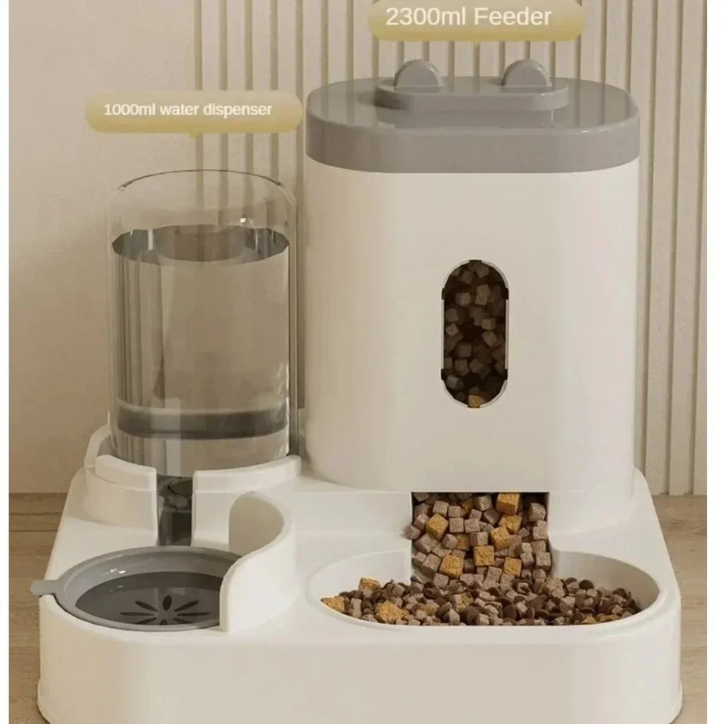 Automatic Pet Feeder & Water Fountain | Large Capacity, No Power Needed