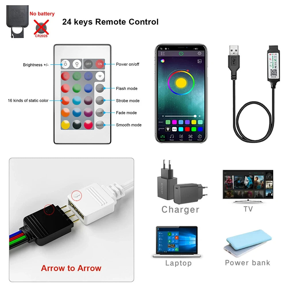 Smart LED Strip Lights | App & Remote Control, RGB Color Changing