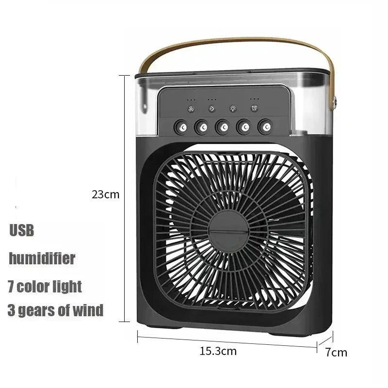 3-in-1 Portable Air Cooler Fan | Humidifier, LED Night Light & USB Powered
