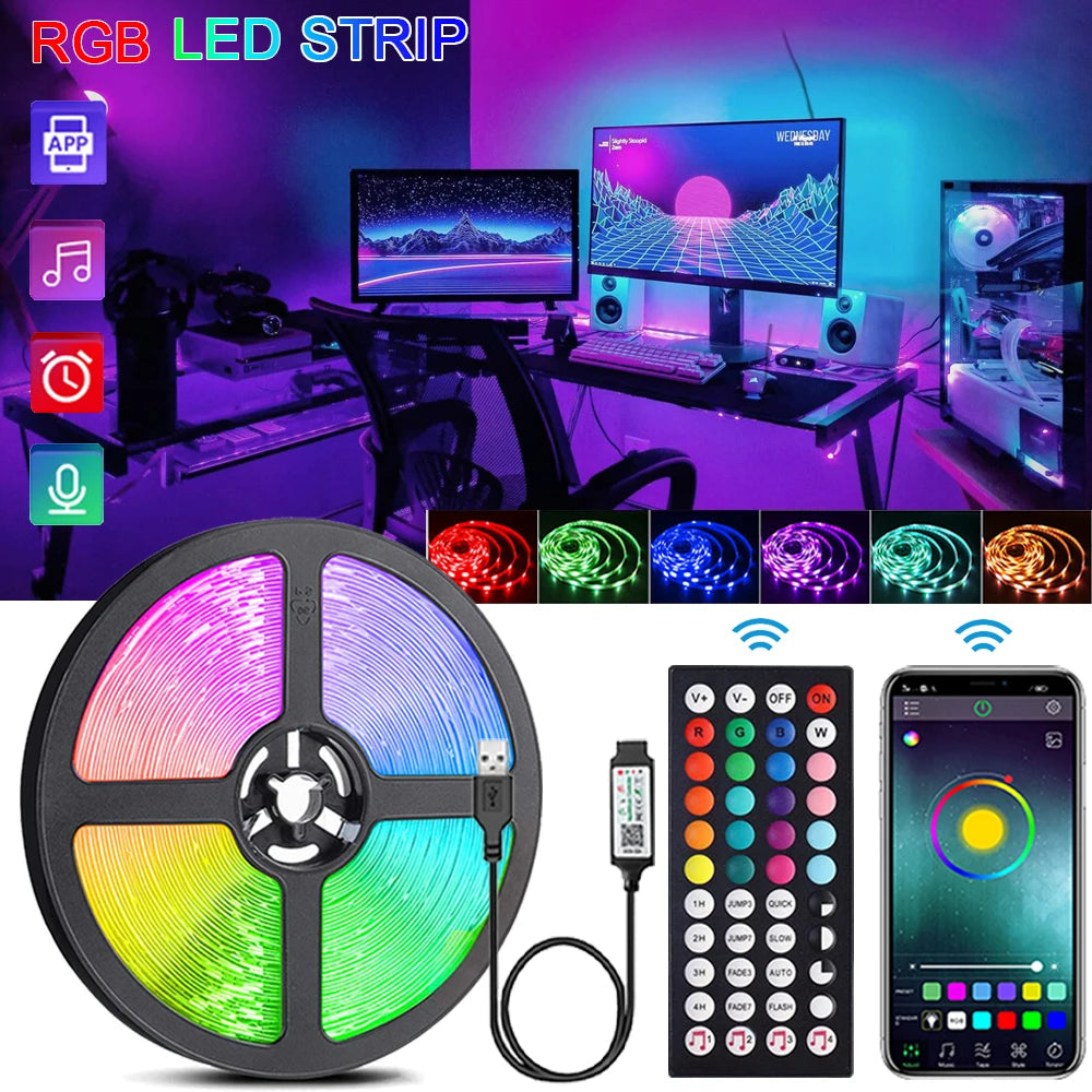 RGB LED Strip Lights | Music Sync, App & Remote Control, Color Changing